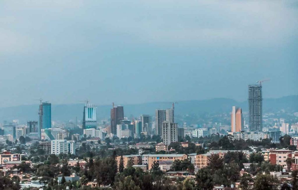 Ethiopia city addis ababa panorama -