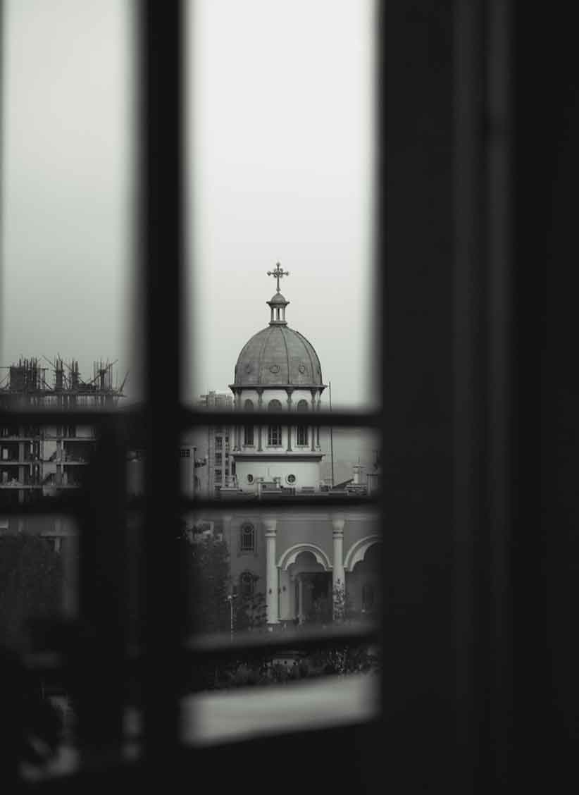 medani-alem-chruch-bole-black-and-white